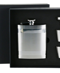 COFFRET FLASQUE AVEC ENTONNOIR ET 2 VERRES TÉLESCOPIQUES