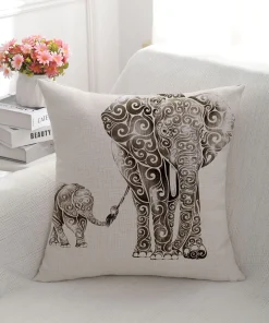 Housse de coussin animaux éléphant d’Afrique