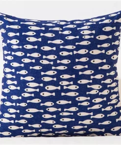 Housse de coussin bleu nordique chic