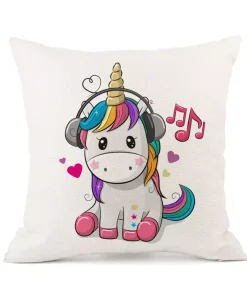 Housse de coussin collection baby licorne