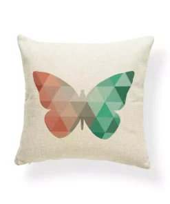 Housse de coussin animaux scandinave papillon 3D