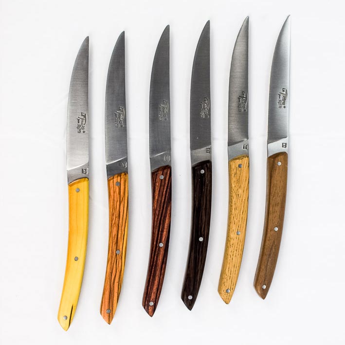 Coffret de 6 Couteaux Le Thiers® lame lisse et manches en bois assortis – BJB – Image 3