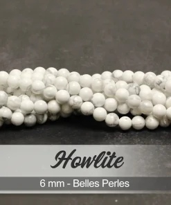 Perles Howlite – Ronde 6mm – 39cm