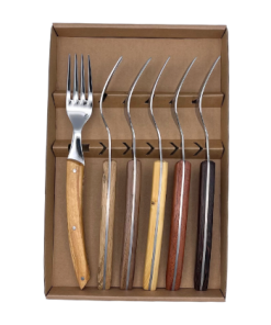Coffret de 6 Fourchettes Le Thiers® avec manche en bois assortis- BJB
