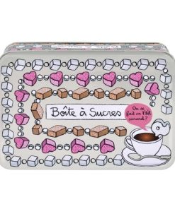 Boîte à sucres en métal « Derrière la Porte »