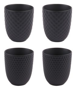 Coffret 4 gobelets 20cl mat Black Snow – Table Passion