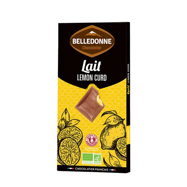 Tablette Chocolat Lait fourrée au citron – Belledonne