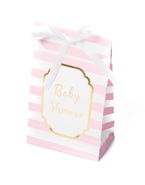 Pochette « Baby Shower » Rose et Or – Lot de 10