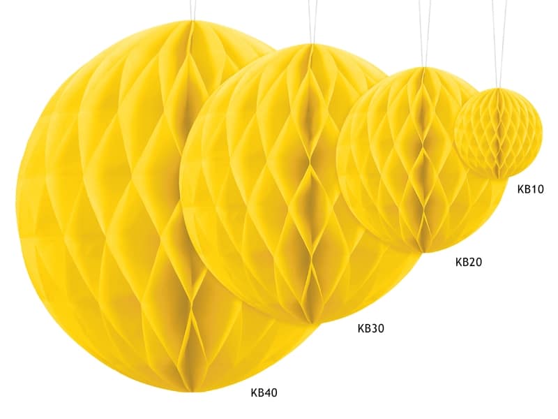 Boule alvéolée – Jaune – 10 cm